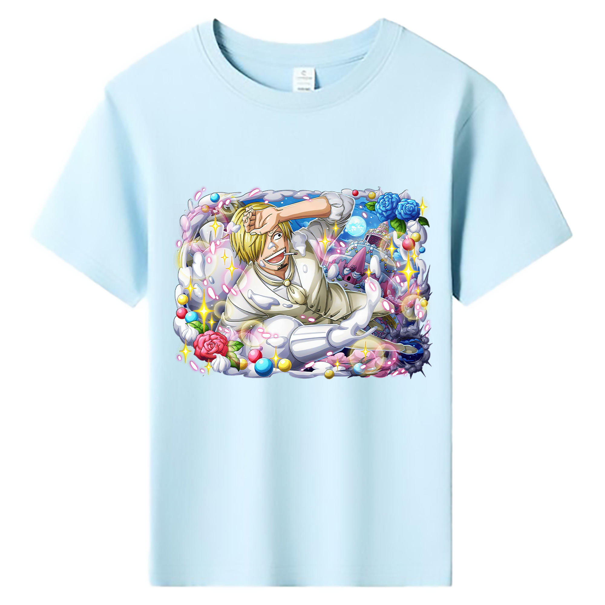 （画像用） ワンピース サンジ ONE PIECE Sanji 綿100％キッズTシャツ（フロントプリント）